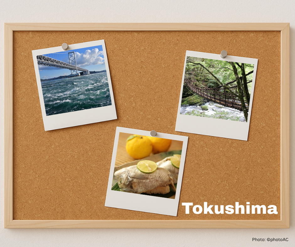 徳島県、祐気取り、鳴門の渦潮、祖谷渓、かずら橋、ボウゼの姿寿司